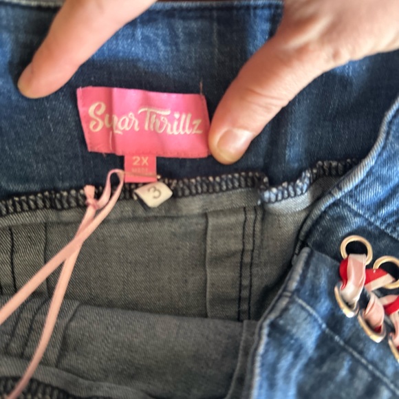 Sugar Thrillz Wide open spaces denim lace up set - Picture 2 of 8